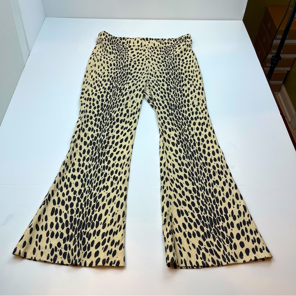 Emerson Fry Johnny Sailor Pant Cream‎ Leopard Womens Size 8 Linen Blend Cropped